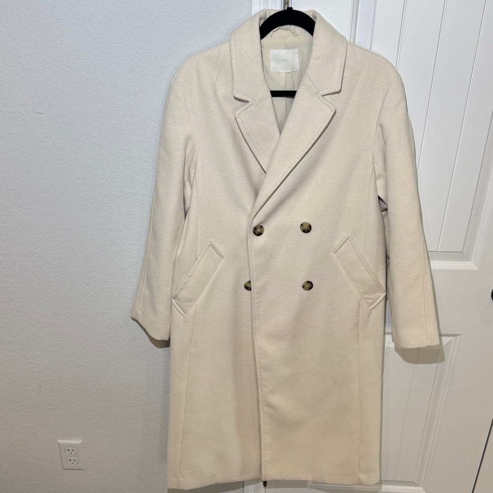 H&M Beige Double-Breasted Trench Coat